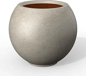 Kante Round Concrete Flower Pot,11 Inch Dia (7.9" Opening) Sphere Shape Design Planter with Drainage Hole for Indoor & Outdoor Plants,Gift,Lightweight & Weathered Concrete