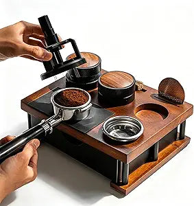 Espresso Knock Box With 60mm Tamping Station For Breville Espresso Accessories Adjustable Portafilter Height, Detachable Coffee Dump Bin Storage seat only