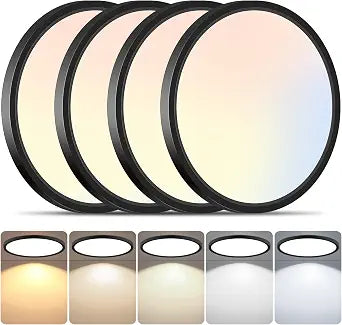 Brightever 12 Inch LED Flush Mount Ceiling Light Fixture 5CCT Dimmable 24W