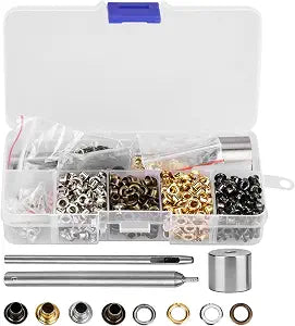 420PCS 3mm Grommets Eyelets Kit with 3pcs Handwork Tools, Eyelet Grommet Washer Set 3mm 1/8" Grommet Tool Kit Eyelet Setting Tool for Leather Craft Clothes Sewing