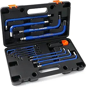 13-Piece Jumbo Metric Hex Key Set (1.5mm  17mm)  Extra Long Arm Ball End Allen Wrenches  Heavy Duty CR-V Steel L-Keys for Automotive, Industrial & Machinery Repair