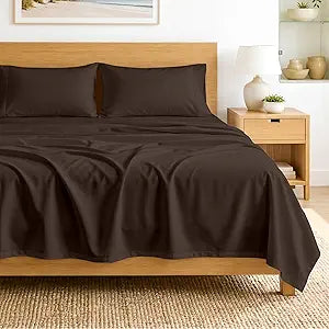 SGI bedding 100% Egyptian Cotton Sheets Queen Size  600 Thread Count Sheets Set, Soft, Cooling, 15" Deep Pocket, Luxury Hotel Bedding, Breathable, Durable - Chocolate