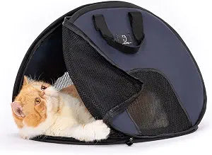 A4Pet Soft Cat Carrier Airline Approved, Collapsible Cat Carrier Bag with Zipper Lock and Breathable Mesh Openings for Car, Indoor & Outdoor Travel Use