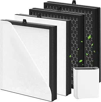 4-Pack Air Filter Replacement Compatible with AEOCKY Purifier Model Cybertron | 5-in-1 Filter with Washable