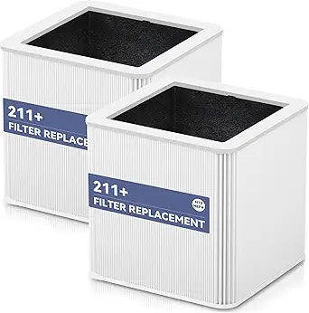 ∩╝2 Pack∩╝211+ Auto Replacement Filter Compatible with Blue Pure 211+ Air Purifier,2-in-1 H13 True Filter with Activated Carbon Filter