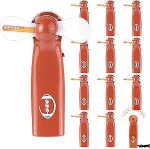 Gerrii 20 Pcs Football LED Light up Handheld Mini Fans Battery Operated Portable Small Fans for Summer Rugby Matches Game Day Party Favors Team Gift Tailgating Supplies Sports Spirit Gear