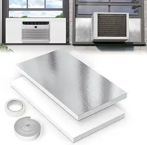 Window AC Insulated Foam Panels with Aluminum Foil, Good Sealing Window AC Side Panels with Top Seal Strip, Waterproof Surround Insulation Side Panels, Reflect Light & Heat, Lower Noise