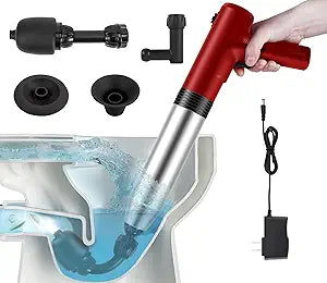Electric Toilet Plunger High Pressure Electric Air Drain Blaster Gun with Visual BarometerAir Power Plunger for Bathroom,Kitchen Bathtub Toilet Floor Drain Clogged Pipe