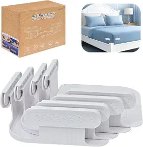 Upgrade Bed Sheet Holders for Corners, Lock Sheet Holders, Fasteners Sheet Keep Sheets Firm & Tight, Durable Heavy Duty Bed Fitted Sheet Clips, Sheet Locks, Fit All Mattress - 4Pcs White