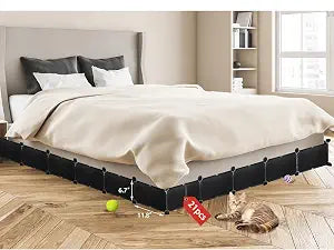 Under Couch Blockers for Pets, 6.7" Height-248 Length in Total Couch Blockers, Keep Dogs Off Couch Sofa, Durable Detachable Under Couch Toy Blocker with Strong Tape, Black