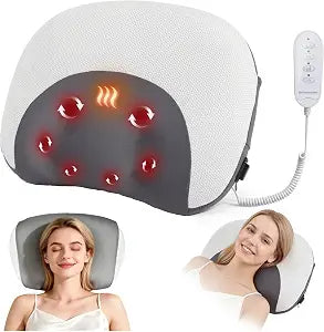 Upgraded 3-in-1 Neck Massager Pillow with Heat: Rechargeable Neck and Shoulder Massage for Birthday - Cordless Adjustable Neck Massage Gift with 3 Intensity & Heating for Office Worker