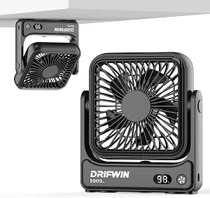 5000mAh Magnetic Cruise Approved Fan, Ultra-Slim Travel Fan Rechargeable with LED Display, 4-Speed, Hook Design, Portable Fan for Cruise Ship Cabin, Camping, Cruise Essentials & Gift