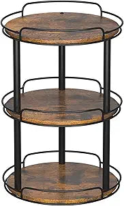 LAMU 12'' Wood Lazy Susan Turntable Organizer for Cabinet, 3 Tier Lazy Susan Spice Rack Organizer for Kitchen, Wood Cake Turntable for Cupcake Stand, Table Top, Countertop, Pantry, Bathroom