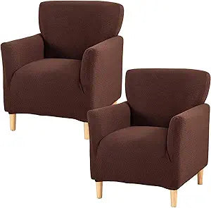 Banquet Armchair Slipcover Stretch Jacquard Chair Covers 1-Piece Armchair Sofa Covers Soft Arm Chair Cover Removable Washable Single Couch Covers Furniture Protector for Living Room - Set of 2