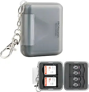 PROfezzion SD Card Holder Case for 4 SD/SDXC/SDHC & 8 microSD TF Memory