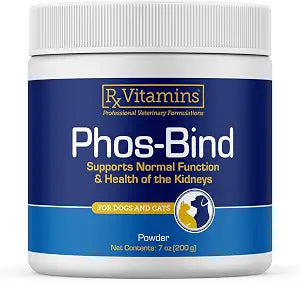 Rx Vitamins Phos-Bind - Kidney Support Supplement Powder - Phosphate Binder for Cats & Dogs for Kidney Health - Supports Normal Kidney Cleanse and Essential Kidney Care - 200g