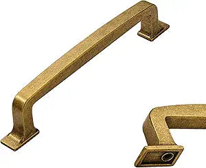 10 Pack Antique Brass Cabinet Pulls 5 Inch(128mm) Hole Center Vintage Brass Cabinet Hardware Kitchen Cabinet Handles for Bathroom Drawer Pulls Dresser Pulls.