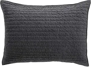 ELEGANT LIFE HOME Bed Pillow Sham Royal Cotton Velvet Pic-Stitch King Pillow Sham - 20'' x 36'', Grey, 1 Piece