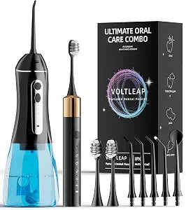Electric Toothbrush with Water Flosser for Teeth, Sonic Electric Toothbrush and Electric Floss for Adults and Kids, Water Dental Picks, Cleaning and Flossing Dental Care, Waterproof