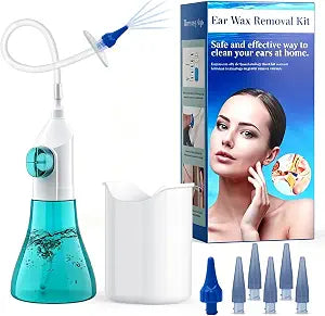 Earwax Removal Kit, Manual Ear Cleaning Kit with 5 Tips and Basin