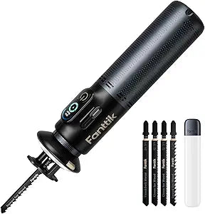 Fanttik R11 Pro Brushless Cordless Mini Reciprocating Saw, 02200 SPM Variable Speed, Type-C Fast Charging, Tool-Free Blade Change, 5-Blade Kit for Wood, Metal & PVC