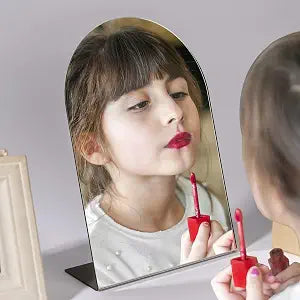 Unbreakable Table Mirror for Desk Vanity Mirror, Makeup Organizer Desk Mirrors Shatterproof Makeup Travel Mirrors, Portable Countertop Mirrorss Bathroom Shaving Vanity Mirro for Counter, Bedroom, Dorm