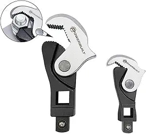 Powerbuilt 2 Piece Spring-Loaded Crowfoot Wrench Set, Adjustable, Auto Size, Universal, Self-Adjusting, Power Grip , Rapid Wrench- 240274