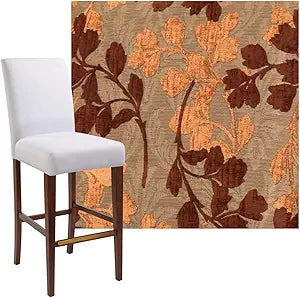 Bailey Street 6092411 Eucalyptus Barstool - Counter Stool Cover, Dark Walnut Finish with Light Yellow Fabric Shade