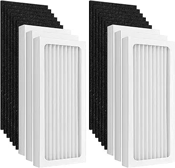 6+12 Pcs 990051000 Replacement Filter Compatible with Hamilton Beach 04383 04384 04385 04386 Air Purifier, H13 Grade Filtration, 6 Premium Air Filters & 12 Carbon Filters