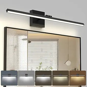 Morden Vanity Lights, Black Bathroom Light Fixtures LED Lighting Bar, 5CCT&Dimmable Bath Wall Lamp, Rotatable 24IN Vanity Fixture Over Mirror-ETL Certified, Ideal Gift for Housewarming & Holiday