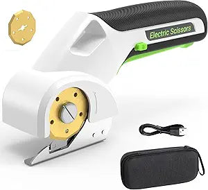 2026 NEW 4V Cordless Electric Scissors Tools, Cardboard Cutter with 2 Titanium Blade Accessories, Safety Lock, Rotary Cutter for Cardboard,Gifts for Men&Women - Glossy White
