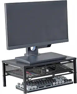 Metal Computer Stand for Desk,Monitor Riser with Drawer ,Desktop Stand for Laptop,Printer and Monitor,Black