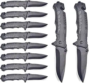 Tactical Folding Knife 10Pack Lock Knife 3.4 Inch EDC Outdoor Camping Tools with Pocket Clip