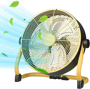 12 Inch High Velocity Floor Fan, Heavy Duty Metal Industrial Fans with 3 Speeds, Portable Fan with Adjustable 360┬░ Head Tilt