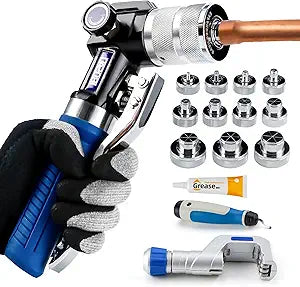 HVAC Hydraulic SWAGING tool kit for copper tubing Expanding 3/8 inch to 1-5/8 inch,with 11PCS Expanding Jaws