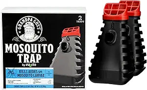 Grandpa Gus's Mosquito Trap and Outdoor Bug Killer - Water-Activated Larvae Control for Backyard, Patio, and Garden - Up to 35 Days & 1,500 Sq Ft of Protection Per Trap, 2 Pack