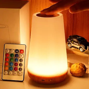 THAUSDAS Telecontrol Night Light Touch Lamp: 13 Colors, 5 Brightness, Brown
