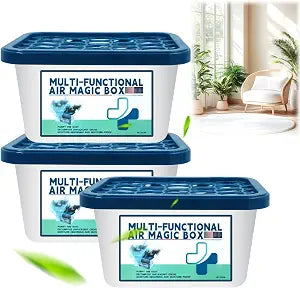 Air Magic Box - Indoor Air Purification Dust Removal Magic Box, Multi-functional Air Magic Box Cleaner, Automatic Dust Collection Purifies,For Bedrooms,Offices,Pet Areas, Fresh Odor Absorbers (3pcs)