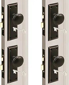 MaxxGeek Mortise Keyed Lock Set with Classic Knobs, Perfect for Replacing Broken Antique Door Knob Sets, Fits 1-3/8 in.-1-3/4 in. Interior Doors, Oil Rubbed Bronze, 4 Pack
