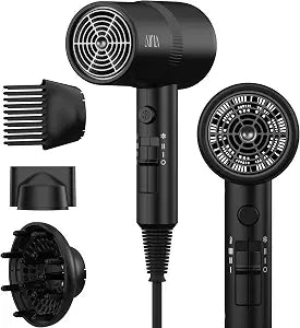 AINA Hair Dryer with Diffuser,Comb Full-Featured Blow Dryer 110V(Black)