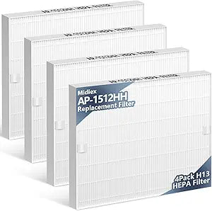 4 Pack AP-1512HH Air Purifier Replacement Filter for Coway Airmega AP-1512HH and Airmega 200M air Purifier, H13 True HEPA for AP1512HH Filter Replacement