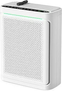 VOOPNU Air Purifiers For Home With Air Quality Display Cover Area Up to 2152 Sq.Ft Equipped with True H13 Washable Filter Air Cleaner with Fragrance Sponge for Bedroom Dorm Room, DH-JHD08(White)