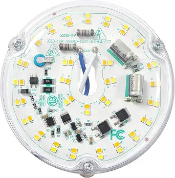 4 inch LED Retrofit Light Kit for Ceiling Fan Light Replacement Panel PCB 18W Color Temperature Adjustable 3000K 4500K 6000K 2200LM 120V CRI90 Dimmable