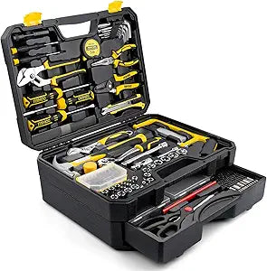 DOWELL 299-Piece Professional Hand Tool Set, Ultimate Drawer Toolbox with Sockets, Pliers, Hex Keys, Screwdrivers for Home, Auto Repair, Workshop & Emergency DIY
