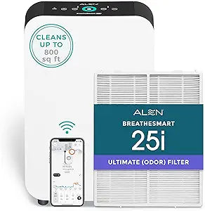 Alen Air Purifier BreatheSmart 25i HEPA with Ultimate Filter - 400 Sq. Ft. Perfect for Home and Kitchen, Apartment Essentials - Captures Allergens, Dust, Odor & Mold