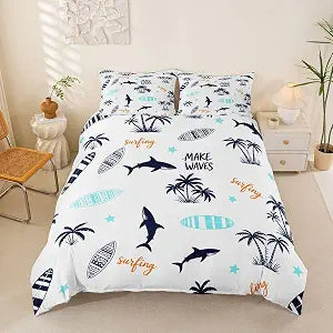 Feelyou Palm Tree Comforter Cover Full Size for Children Kids Boys