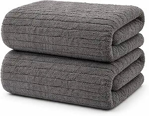 Bath Sheets Towels Pack of 2  100% Carded Ring Spun Cotton, Extra Large 35x70 Inches, Ultra Soft, Highly Absorbent & Quick Dry  Oeko-TEX Certified Luxury Towels for Bathroom, Hotel, Spa & Home