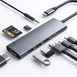 USB C to HDMI Adapter for iPad Pro 11/12.9 2021/2020/2018,iPad Air 4,USB C Hub Adapter with 3.5mm Headphone Audio Jack,4K HDMI,USB3.0,USB C Power Delivery,Compatible with MacBook,Samsung