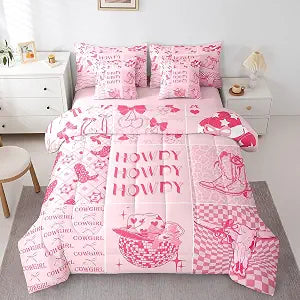 Erosebridal Western Cowgirl Comforter Set Twin Size, 7 Pc Bed in a Bag