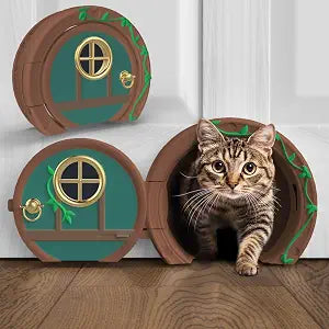 Gnome Door Cat Door for Interior Doors - Stylish & Functional with No Flap, Lockable, and Easy Installation, Spacious Large Kitty Door for Cats Up to 20 lbs, Private and Comfortable Pet Door